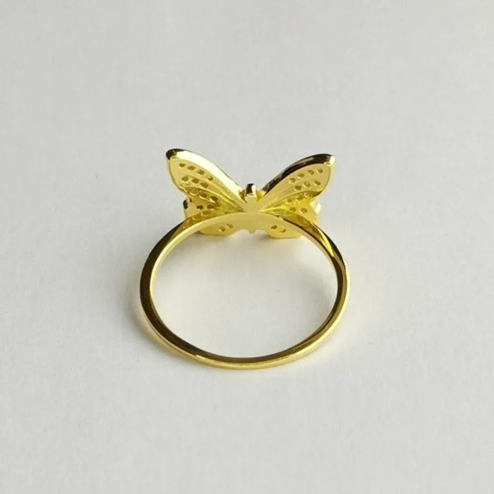 14k gold CZ Butterfly  Ring  size 7